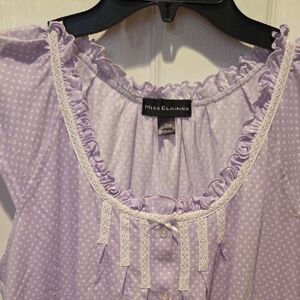 Miss Elaine Purple Polka Dot Nightgown NWOT